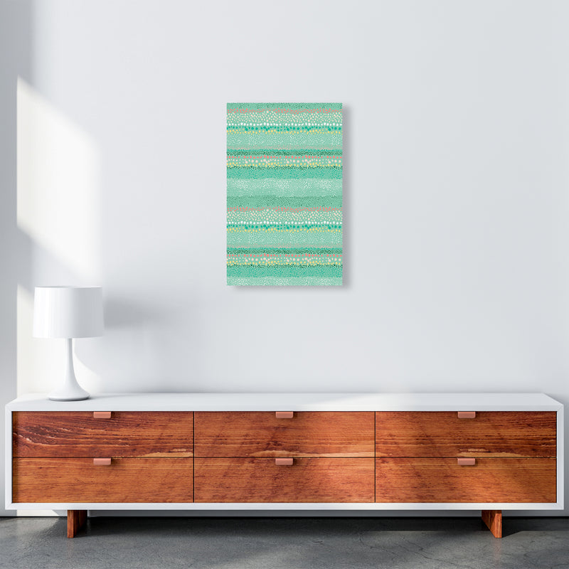 Little Textured Minimal Dots Green Abstract Art Print by Ninola Design A3 Canvas