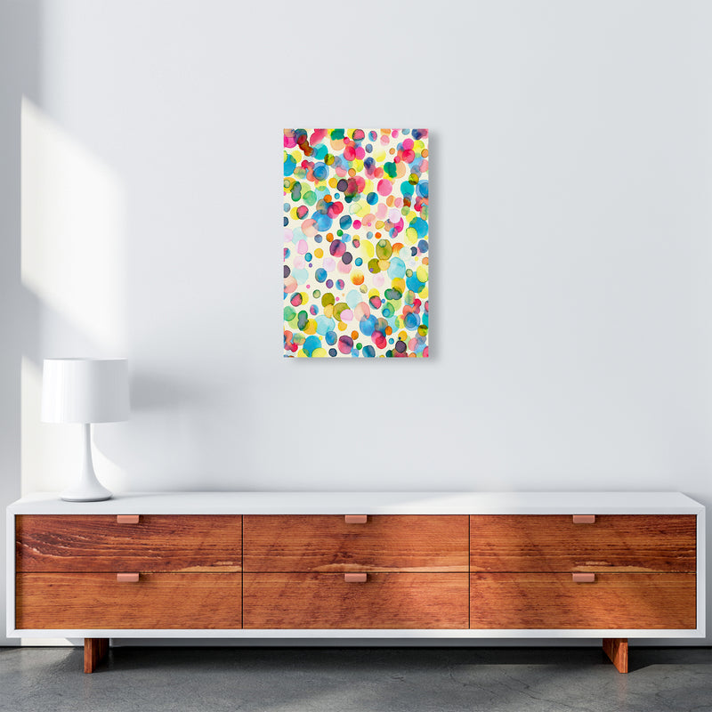 Watercolor Colorful Drops Abstract Art Print by Ninola Design A3 Canvas