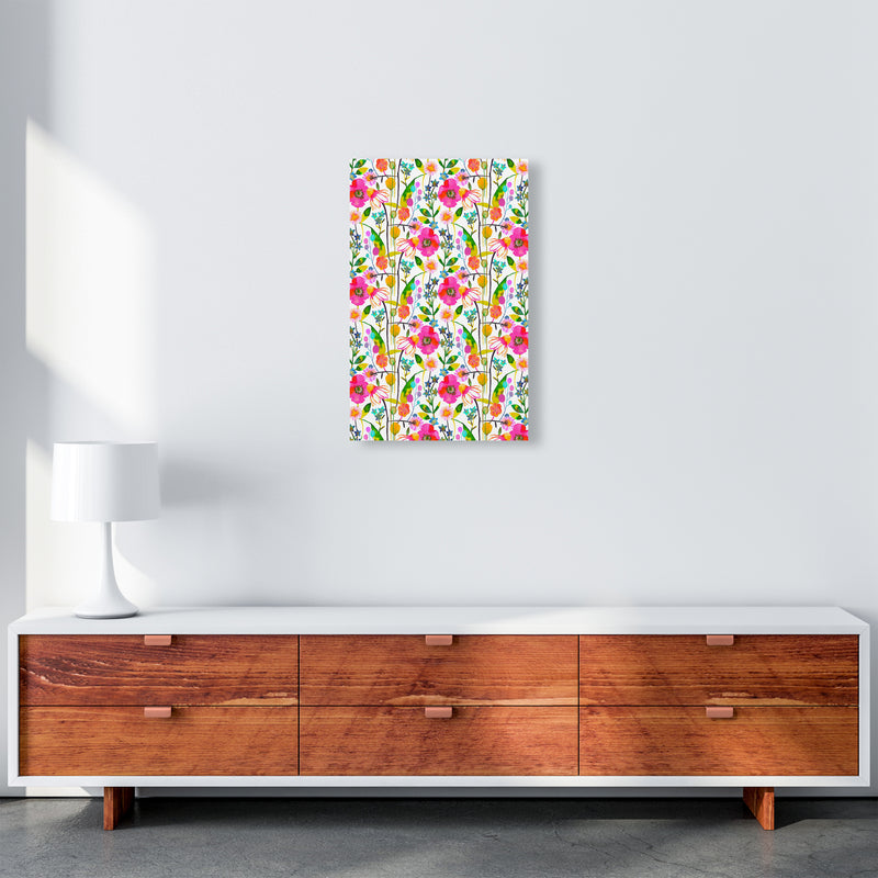 Happy Spring Flowers Abstract Art Print by Ninola Design A3 Canvas