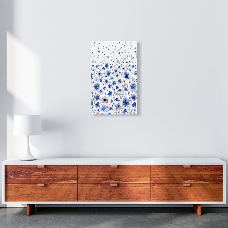 Ink Flowers Degraded Abstract Art Print by Ninola Design A3 Canvas