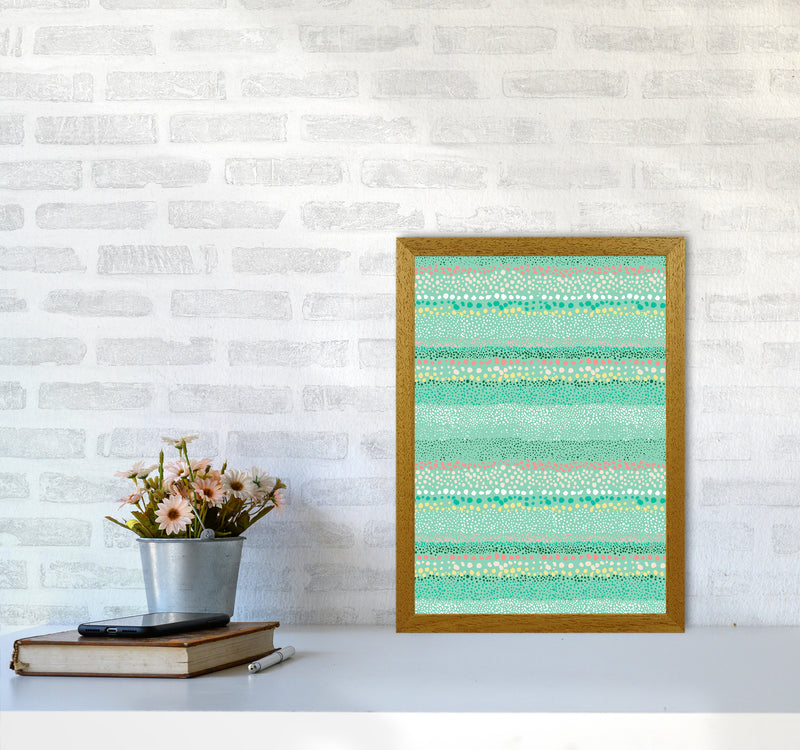Little Textured Minimal Dots Green Abstract Art Print by Ninola Design A3 Print Only