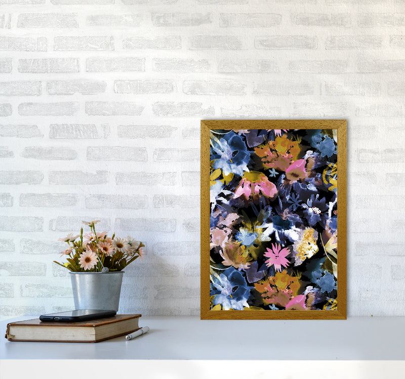 Watercolor Sring Memories Black Abstract Art Print by Ninola Design A3 Print Only