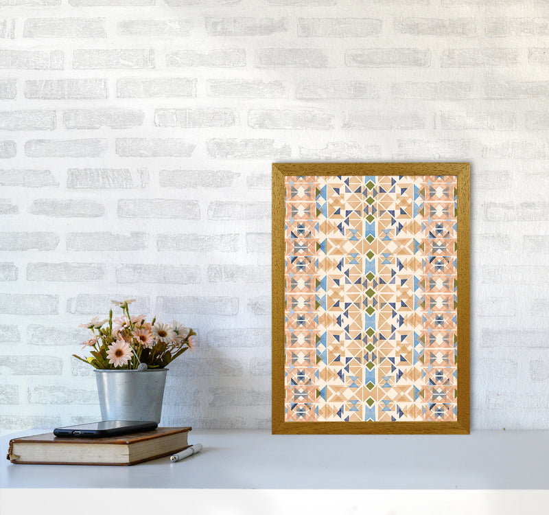 Boho Nomadic Tribal Orange Abstract Art Print by Ninola Design A3 Print Only