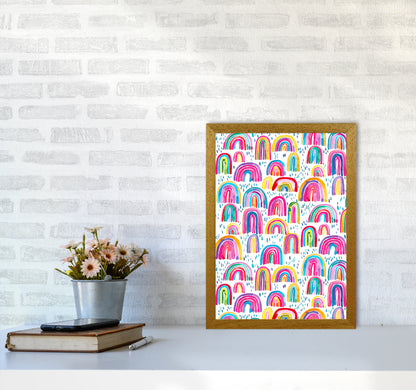 Cute Watercolor Rainbows Abstract Art Print by Ninola Design A3 Print Only