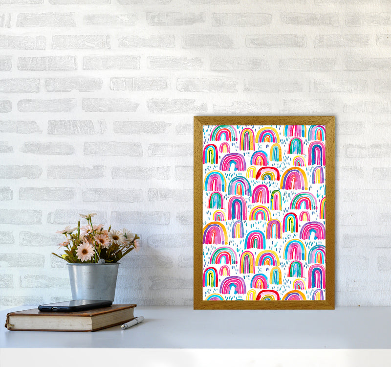Cute Watercolor Rainbows Abstract Art Print by Ninola Design A3 Print Only