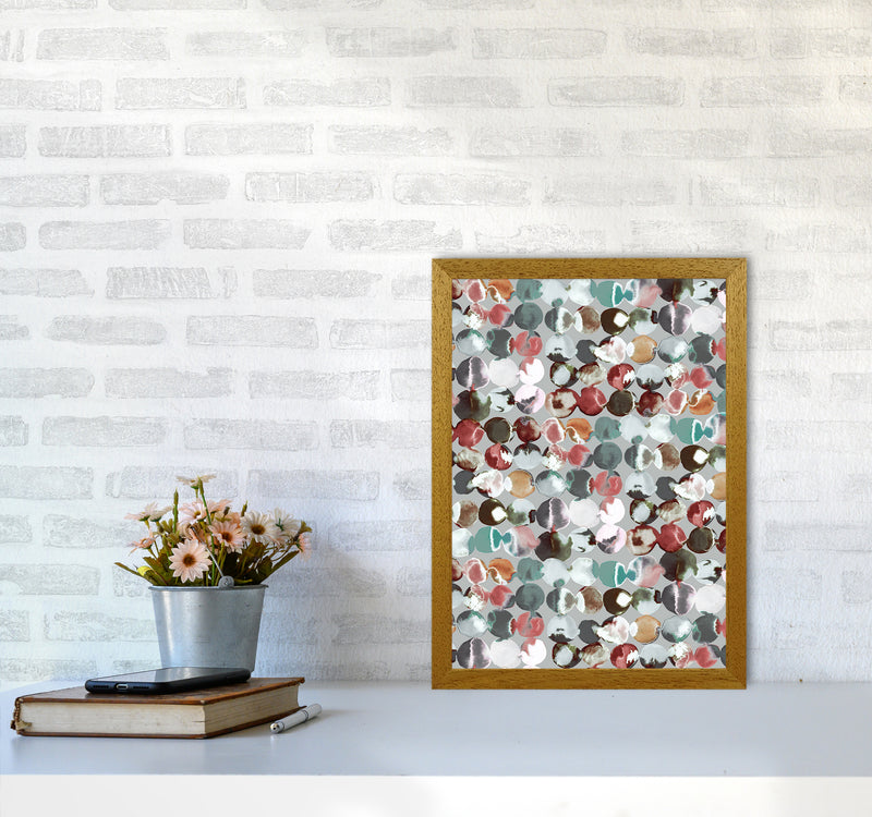 Ink Dots Gray Green Abstract Art Print by Ninola Design A3 Print Only