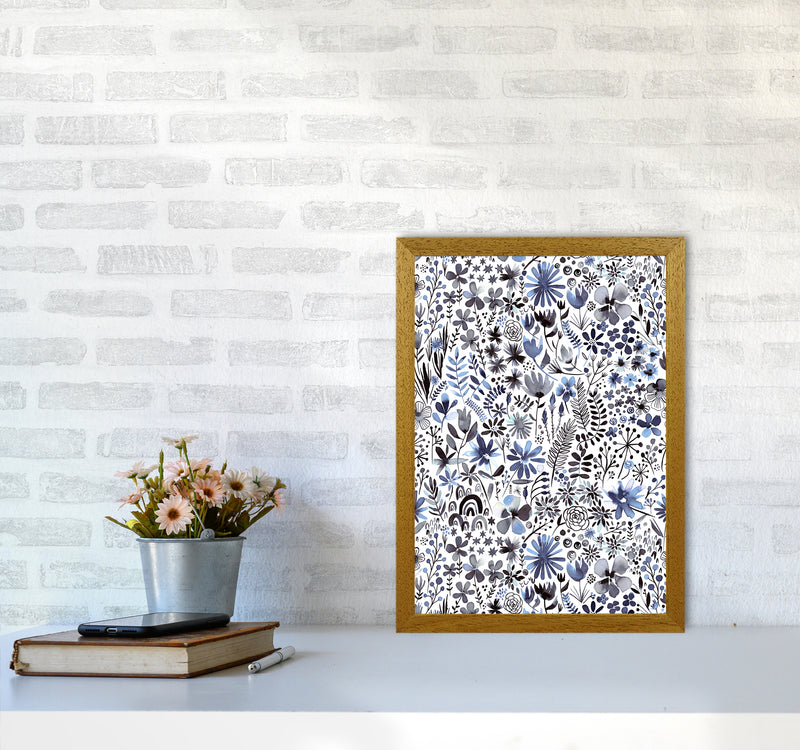 Winter Ink Flowers Abstract Art Print by Ninola Design A3 Print Only