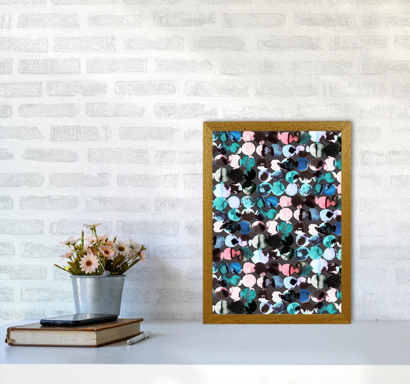 Ink Dots Blue Red Abstract Art Print by Ninola Design A3 Print Only