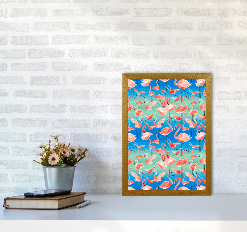 Flamingo Pink Abstract Art Print by Ninola Design A3 Print Only
