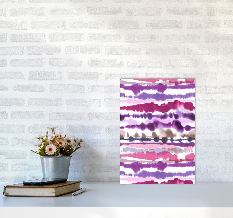 Soft Nautical Watercolor Lines Pink Abstract Art Print by Ninola Design A3 Black Frame