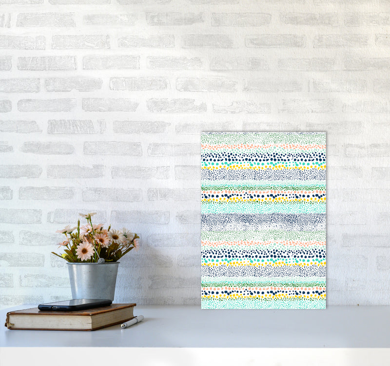 Little Textured Minimal Dots White Abstract Art Print by Ninola Design A3 Black Frame