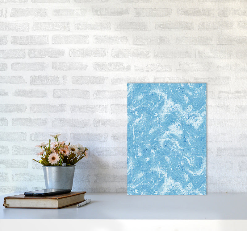 Abstract Dripping Painting Blue Abstract Art Print by Ninola Design A3 Black Frame