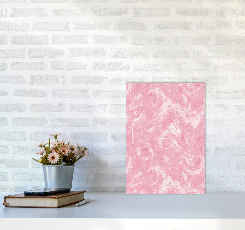Abstract Dripping Painting Pink Abstract Art Print by Ninola Design A3 Black Frame