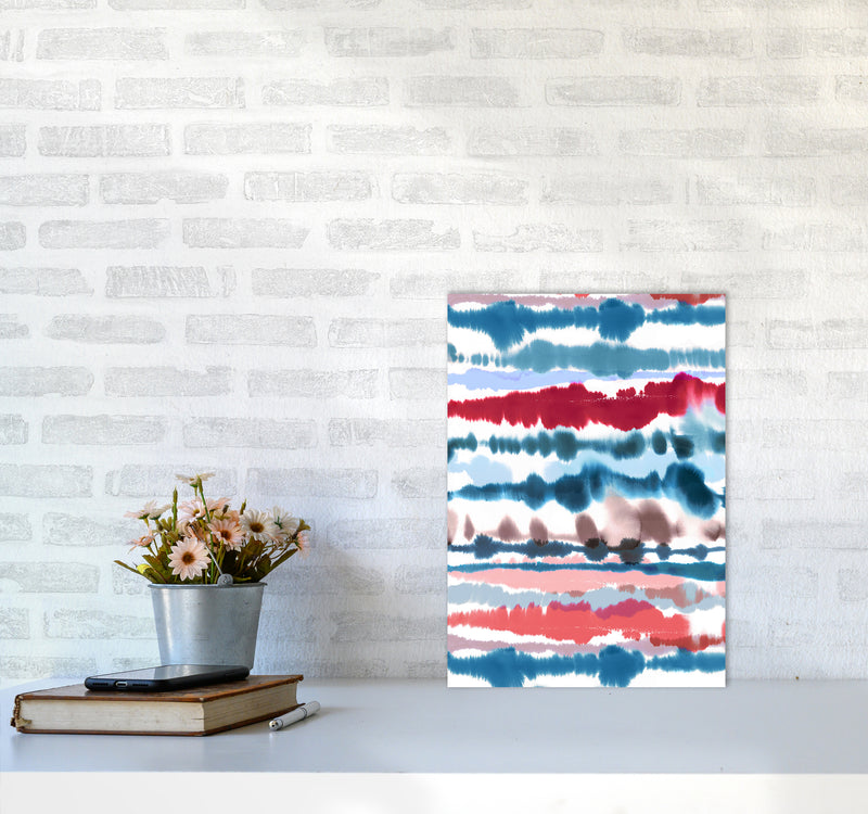 Soft Nautical Watercolor Lines Abstract Art Print by Ninola Design A3 Black Frame