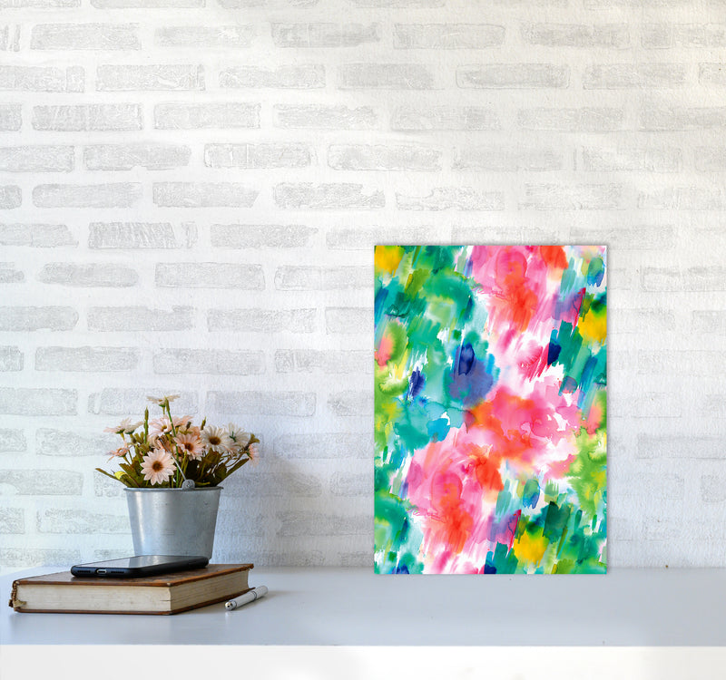 Painterly Waterolor Texture Abstract Art Print by Ninola Design A3 Black Frame