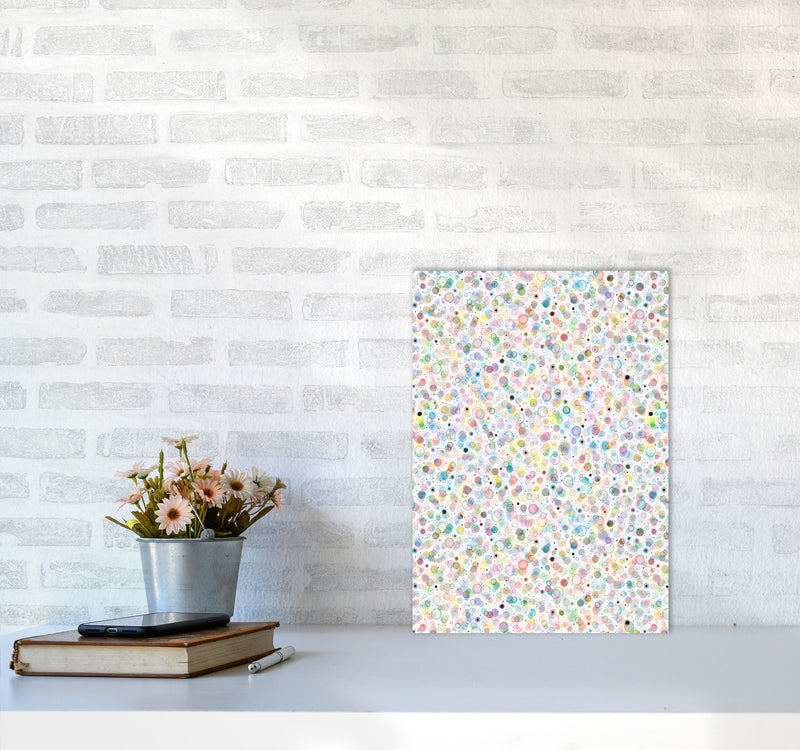 Cosmic Bubbles Multicolored Abstract Art Print by Ninola Design A3 Black Frame