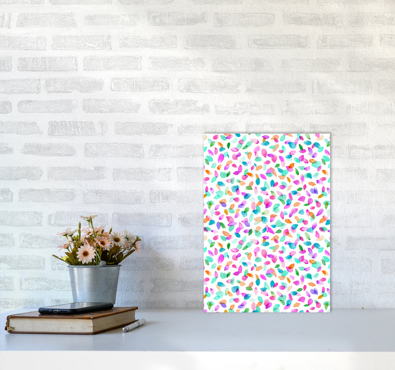 Minimal Flower Petals Pink Abstract Art Print by Ninola Design A3 Black Frame