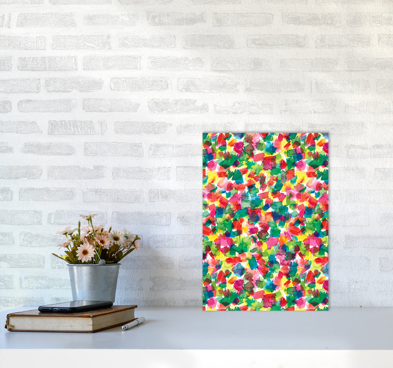 Spring Colors Multicolored Abstract Art Print by Ninola Design A3 Black Frame
