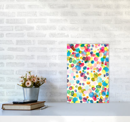 Watercolor Colorful Drops Abstract Art Print by Ninola Design A3 Black Frame