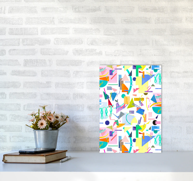 Geometric Collage Pop Abstract Art Print by Ninola Design A3 Black Frame