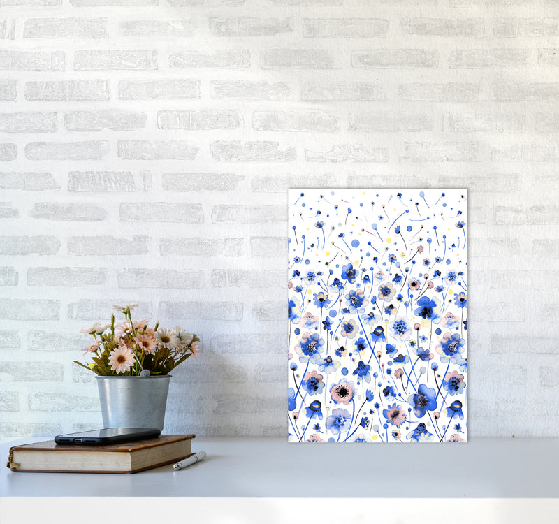 Ink Flowers Degraded Abstract Art Print by Ninola Design A3 Black Frame