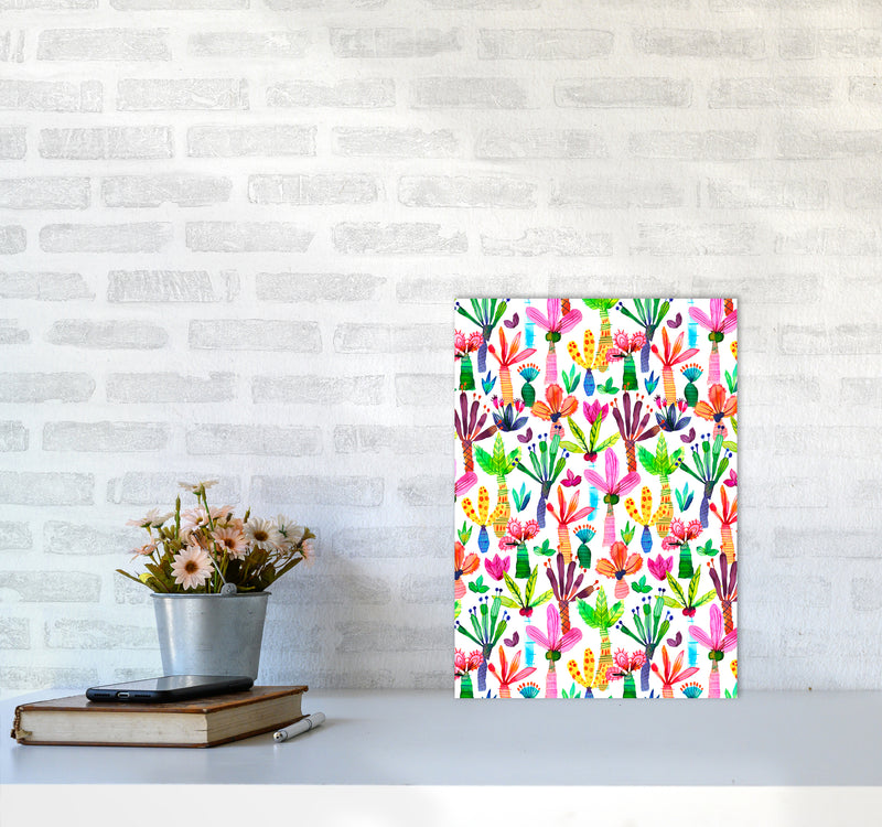 Palms Kids Garden Abstract Art Print by Ninola Design A3 Black Frame