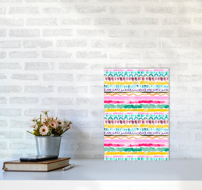 Garlands Tribal Abstract Art Print by Ninola Design A3 Black Frame