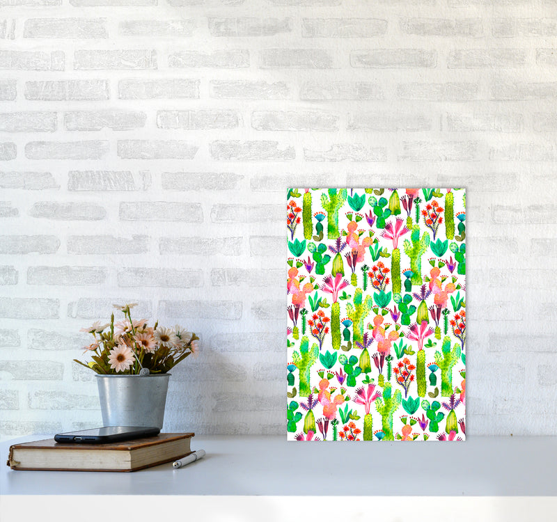 Cacti Garden Abstract Art Print by Ninola Design A3 Black Frame