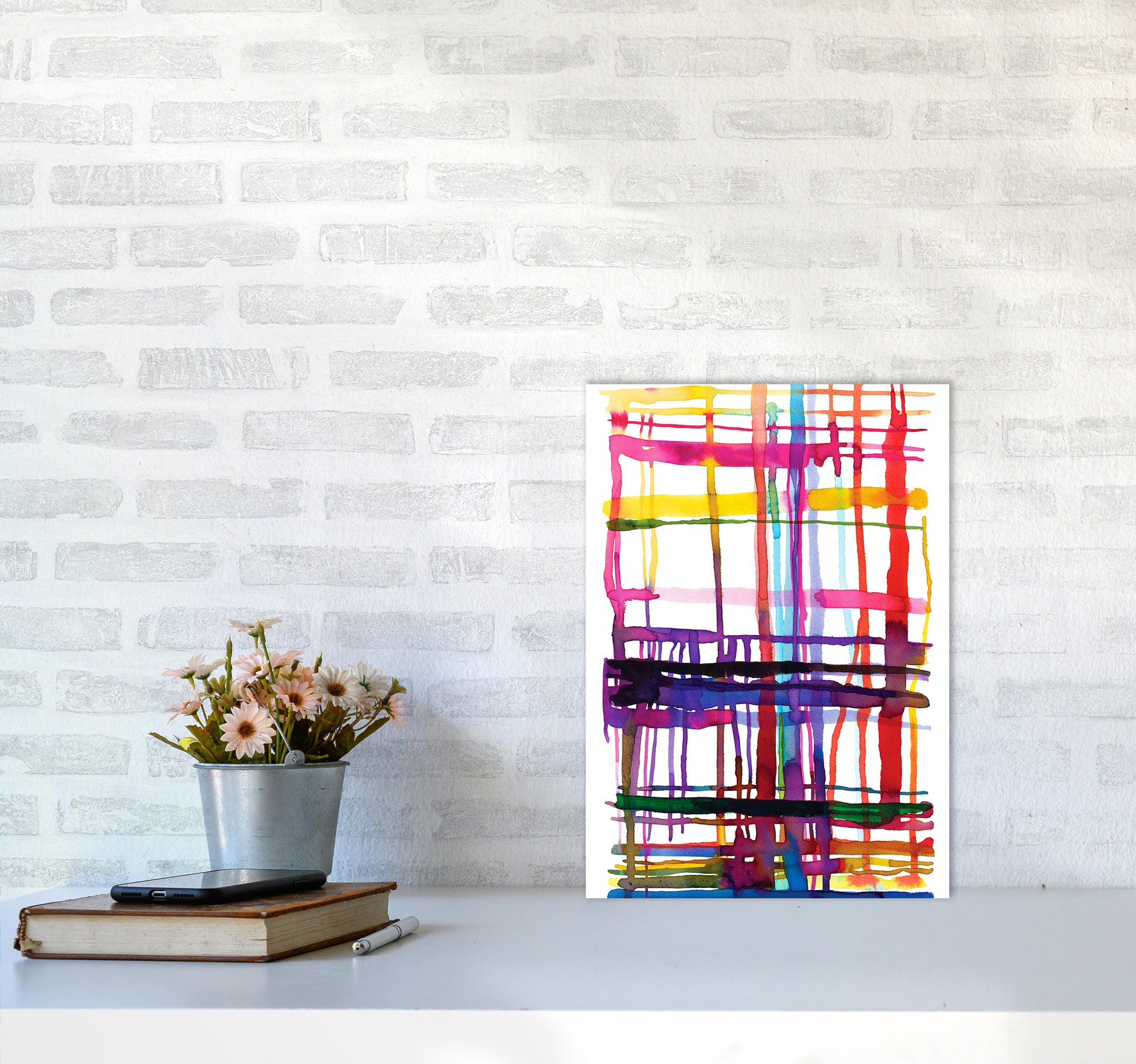 Loom Telar Abstract Art Print by Ninola Design A3 Black Frame