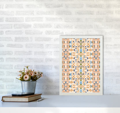 Boho Nomadic Tribal Orange Abstract Art Print by Ninola Design A3 Oak Frame