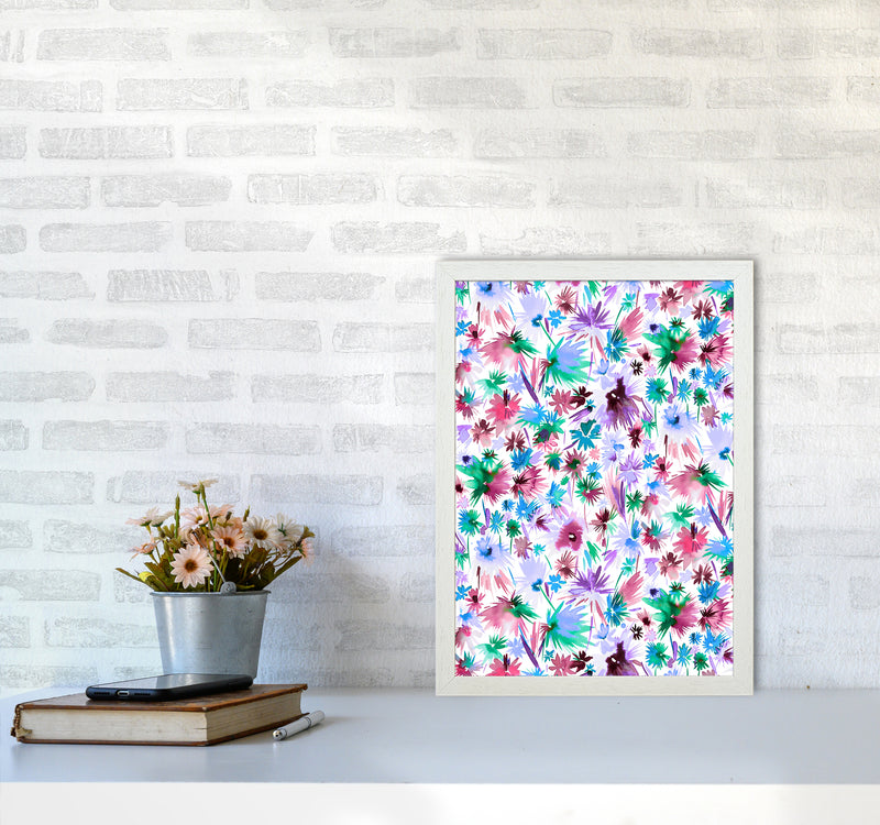 Abstract Jungle Colors Abstract Art Print by Ninola Design A3 Oak Frame