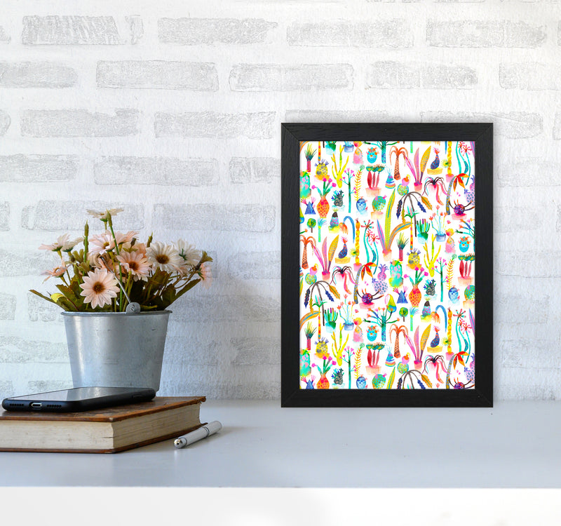 Lush Garden Abstract Art Print by Ninola Design A4 White Frame
