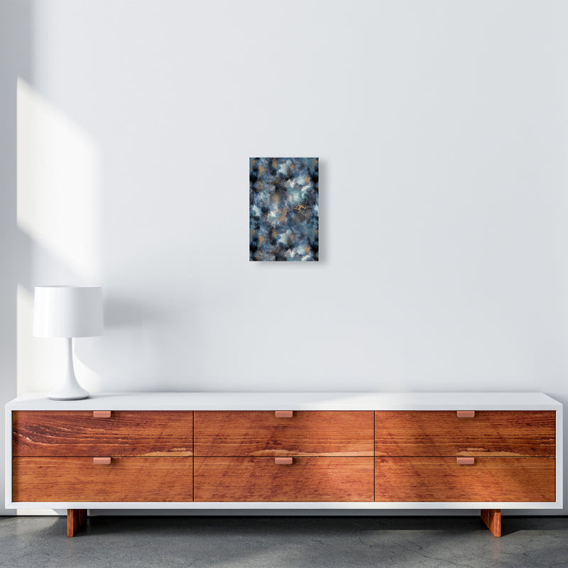 Smoky Marble Watercolor Dark Abstract Art Print by Ninola Design A4 Canvas