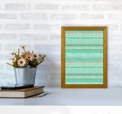 Little Textured Minimal Dots Green Abstract Art Print by Ninola Design A4 Print Only