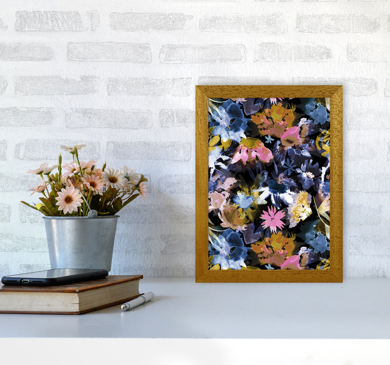 Watercolor Sring Memories Black Abstract Art Print by Ninola Design A4 Print Only