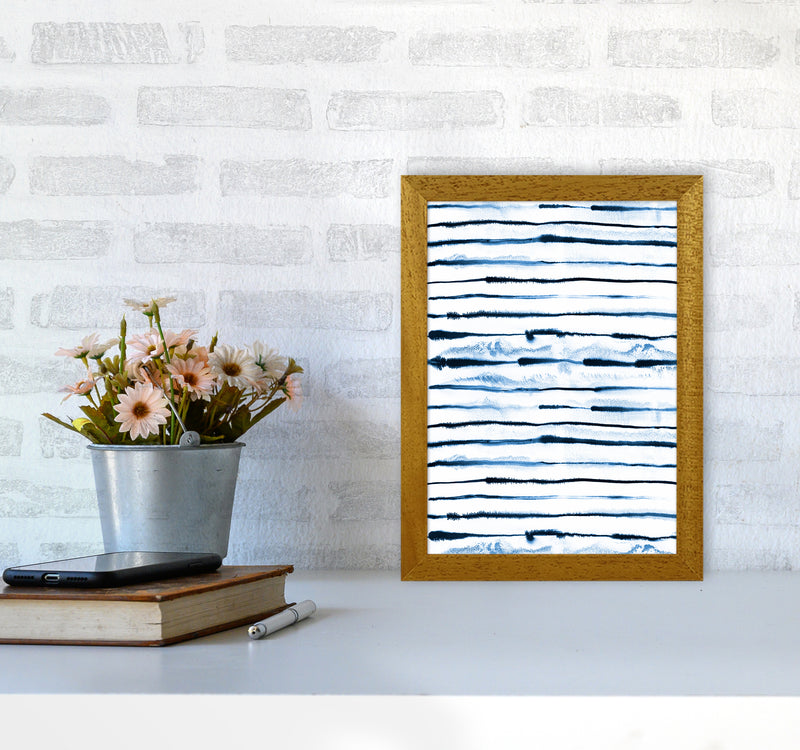 Electric Ink Lines White Abstract Art Print by Ninola Design A4 Print Only