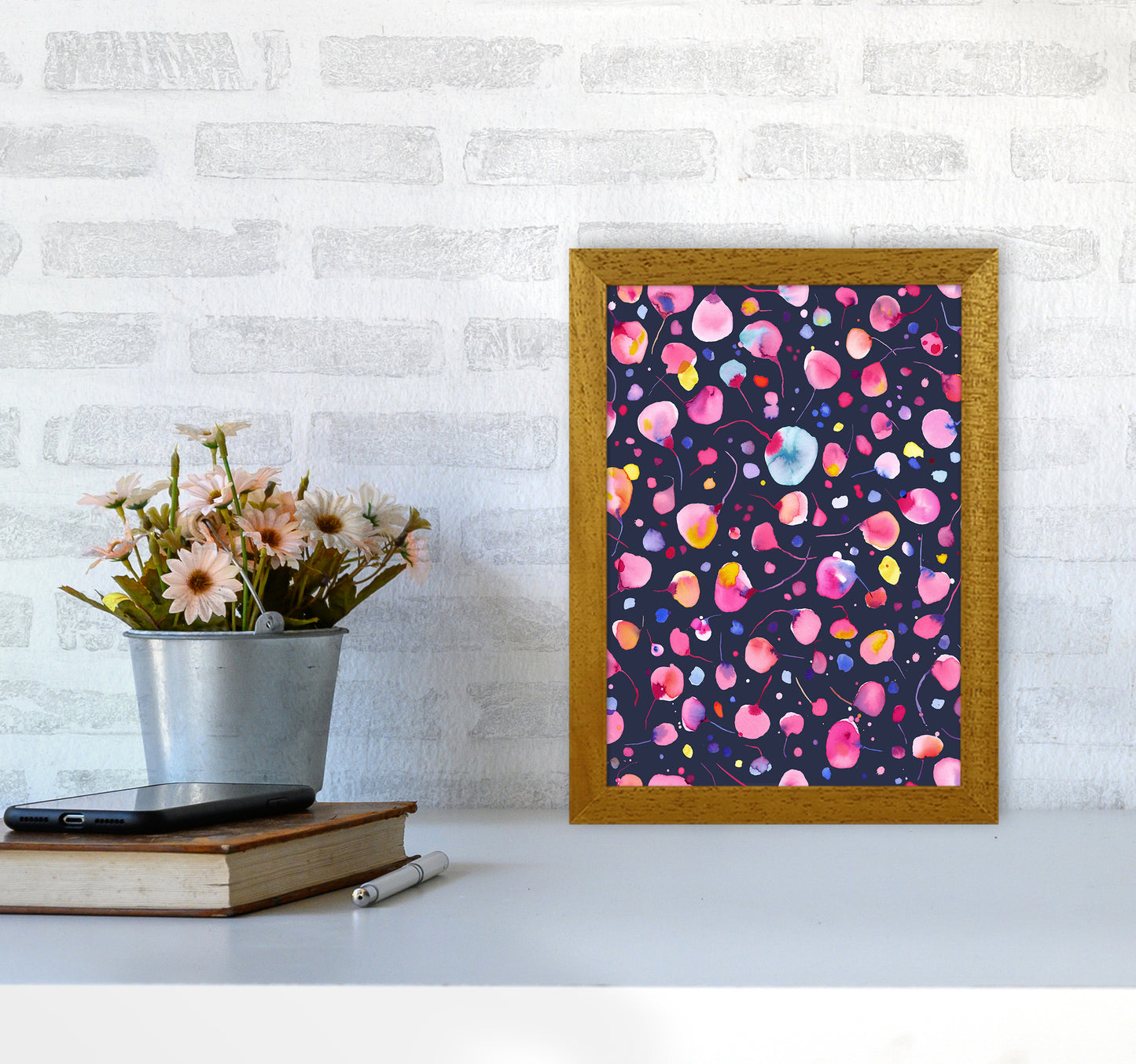Flying Seeds Abstract Art Print by Ninola Design A4 Print Only