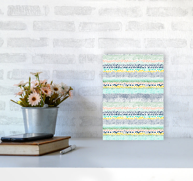 Little Textured Minimal Dots White Abstract Art Print by Ninola Design A4 Black Frame