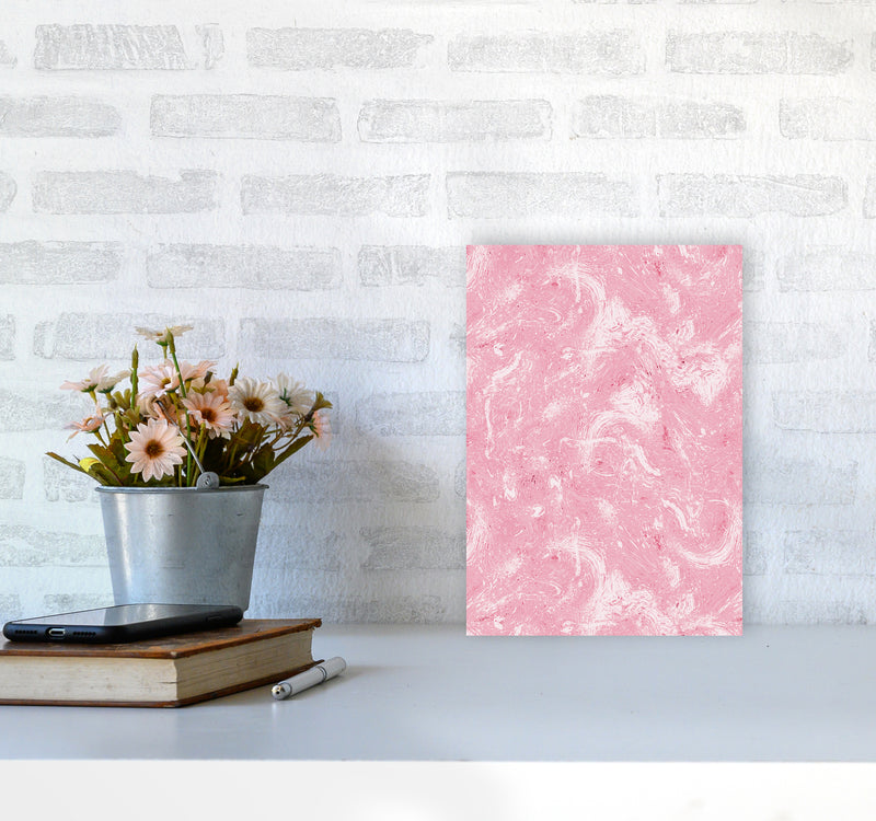 Abstract Dripping Painting Pink Abstract Art Print by Ninola Design A4 Black Frame