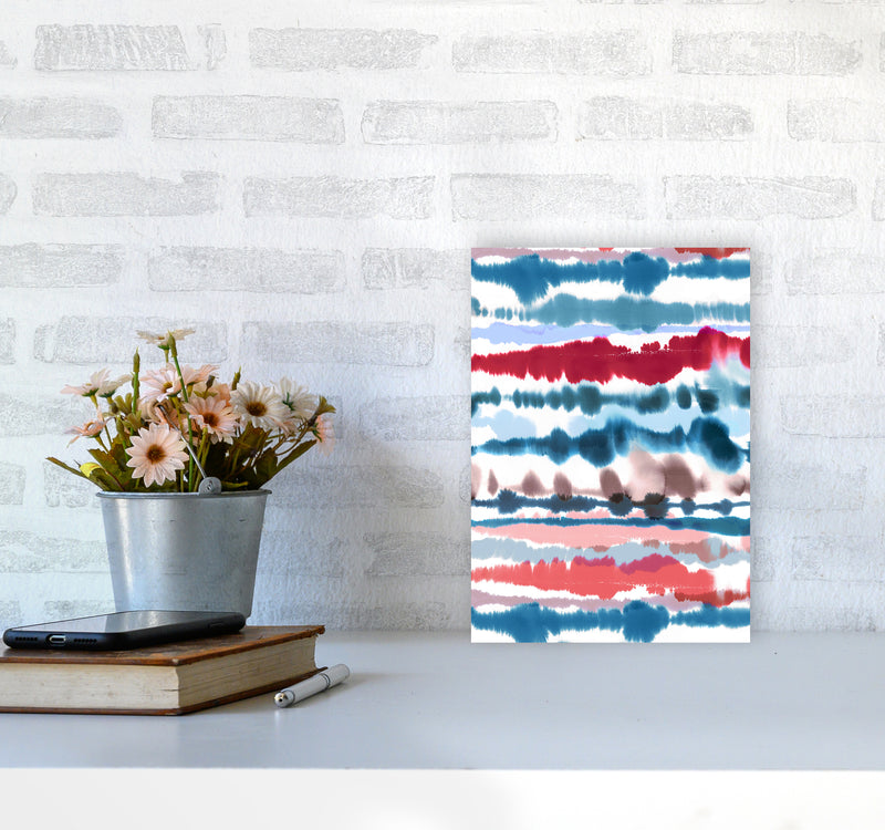 Soft Nautical Watercolor Lines Abstract Art Print by Ninola Design A4 Black Frame