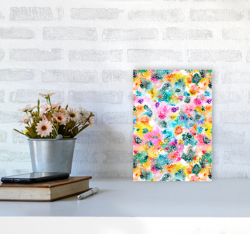 Experimental Surface Colorful Abstract Art Print by Ninola Design A4 Black Frame