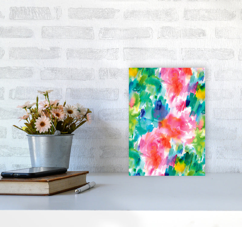 Painterly Waterolor Texture Abstract Art Print by Ninola Design A4 Black Frame