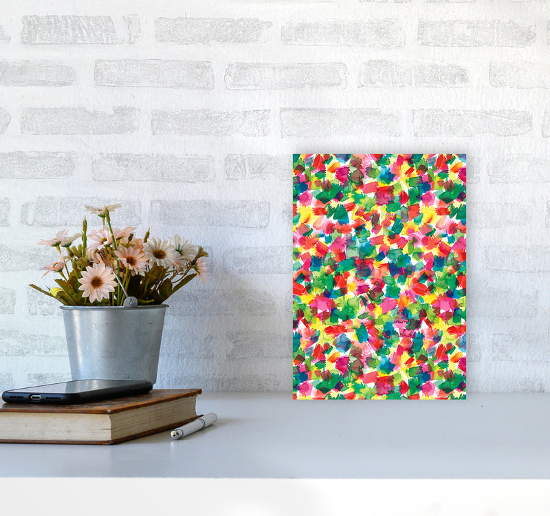 Spring Colors Multicolored Abstract Art Print by Ninola Design A4 Black Frame