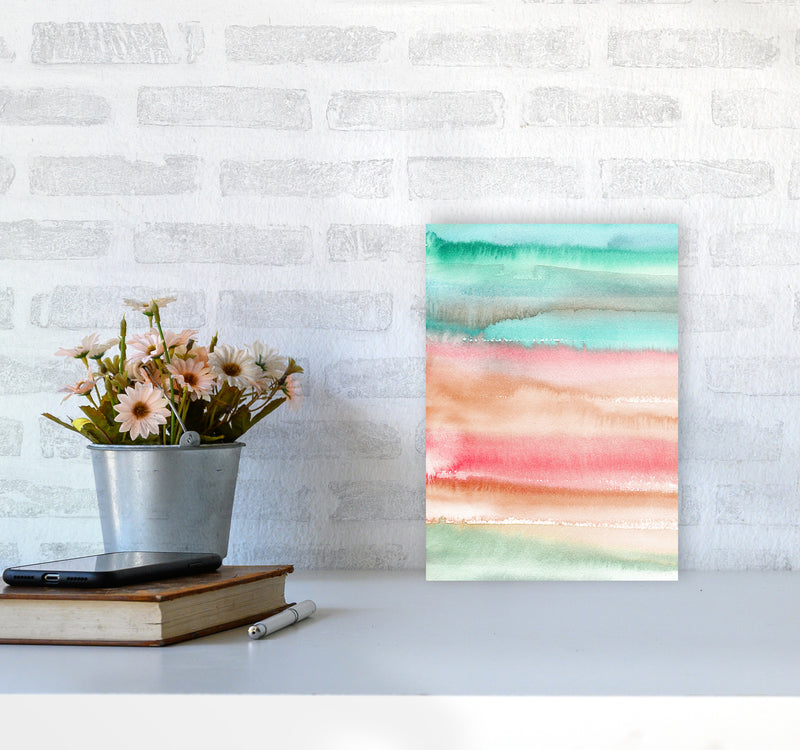 Gradient Watercolor Melon Abstract Art Print by Ninola Design A4 Black Frame