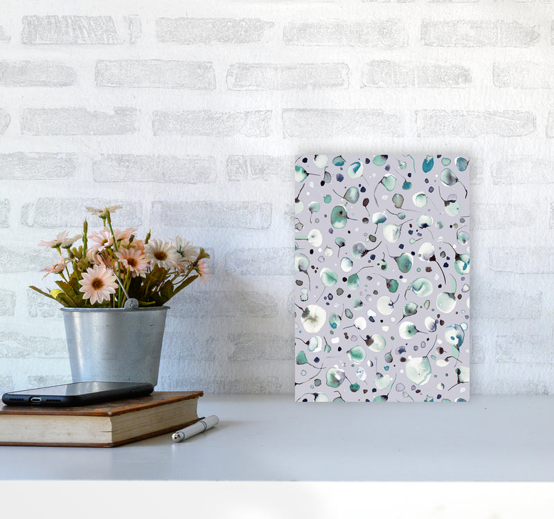Flying Seeds Ice Winter Abstract Art Print by Ninola Design A4 Black Frame