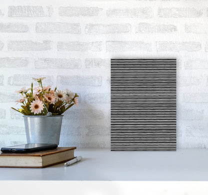 Marker Black Stripes Abstract Art Print by Ninola Design A4 Black Frame