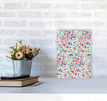 Colorful Petals Abstract Art Print by Ninola Design A4 Black Frame