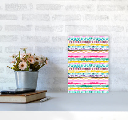 Garlands Tribal Abstract Art Print by Ninola Design A4 Black Frame