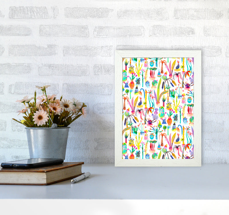 Lush Garden Abstract Art Print by Ninola Design A4 Oak Frame