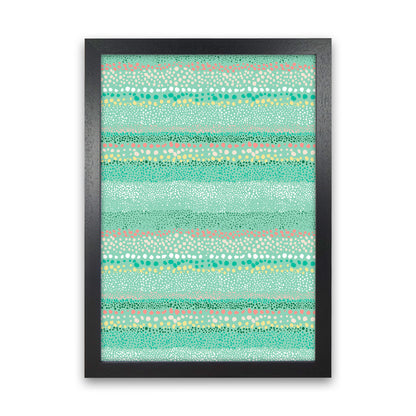 Little Textured Minimal Dots Green Abstract Art Print by Ninola Design Black Grain